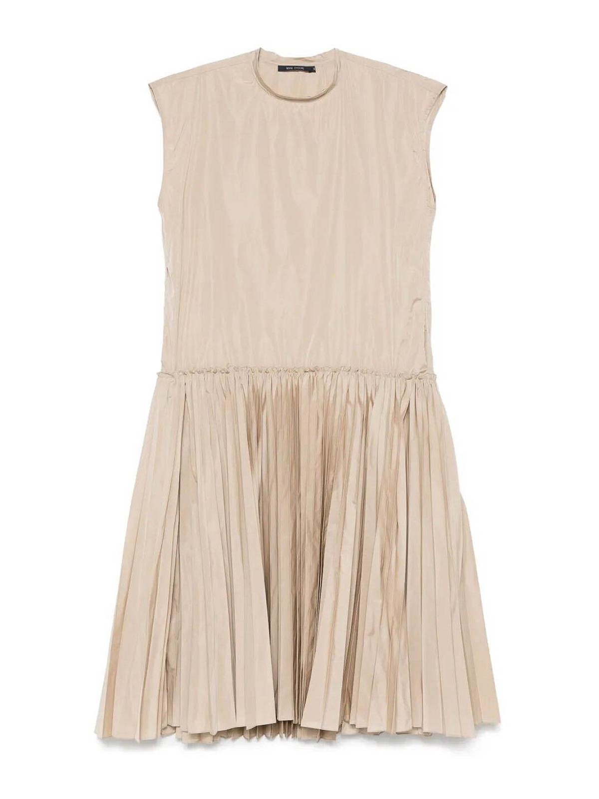Dimanate dress with plisse skirt
