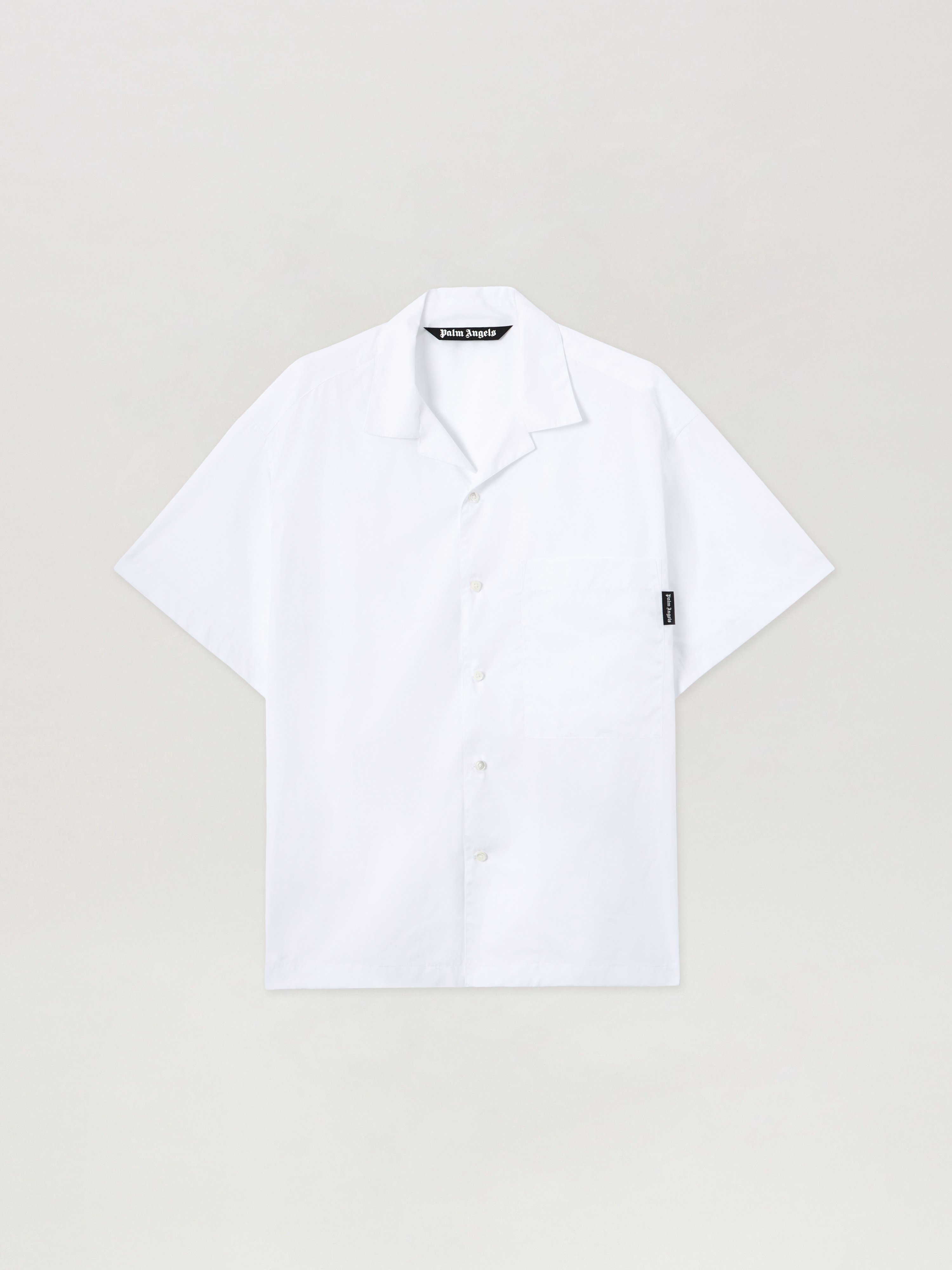 Back Curved Logo Bowling Shirt Man  Off White Black