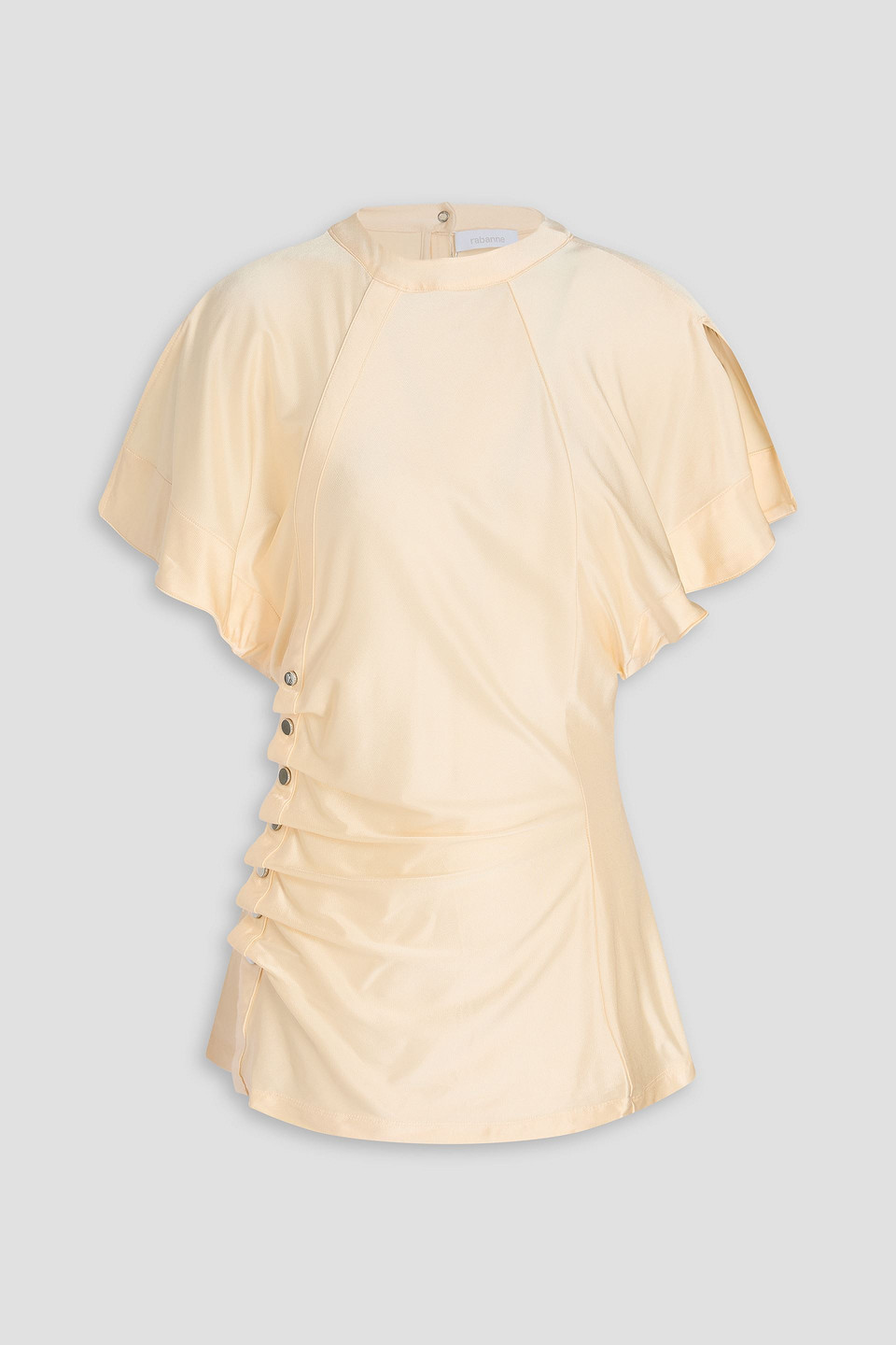 Snap-detailed stretch-jersey top - White - FR 38