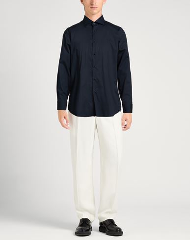Man Shirt Midnight blue Size 15 ½ Cotton, Elastane