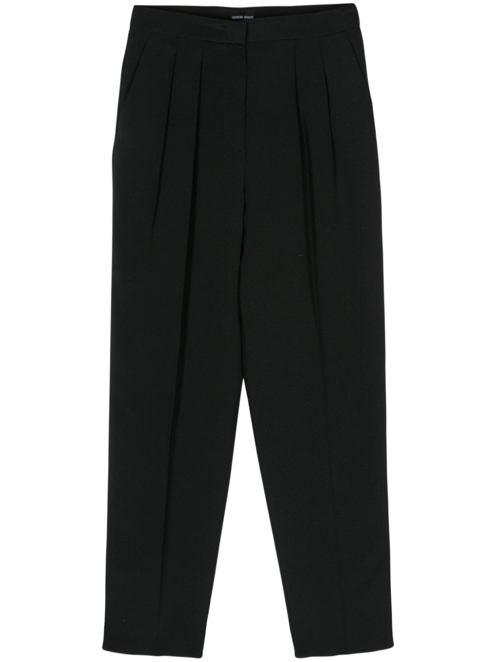 Dart-detailing tapered trousers - Black
