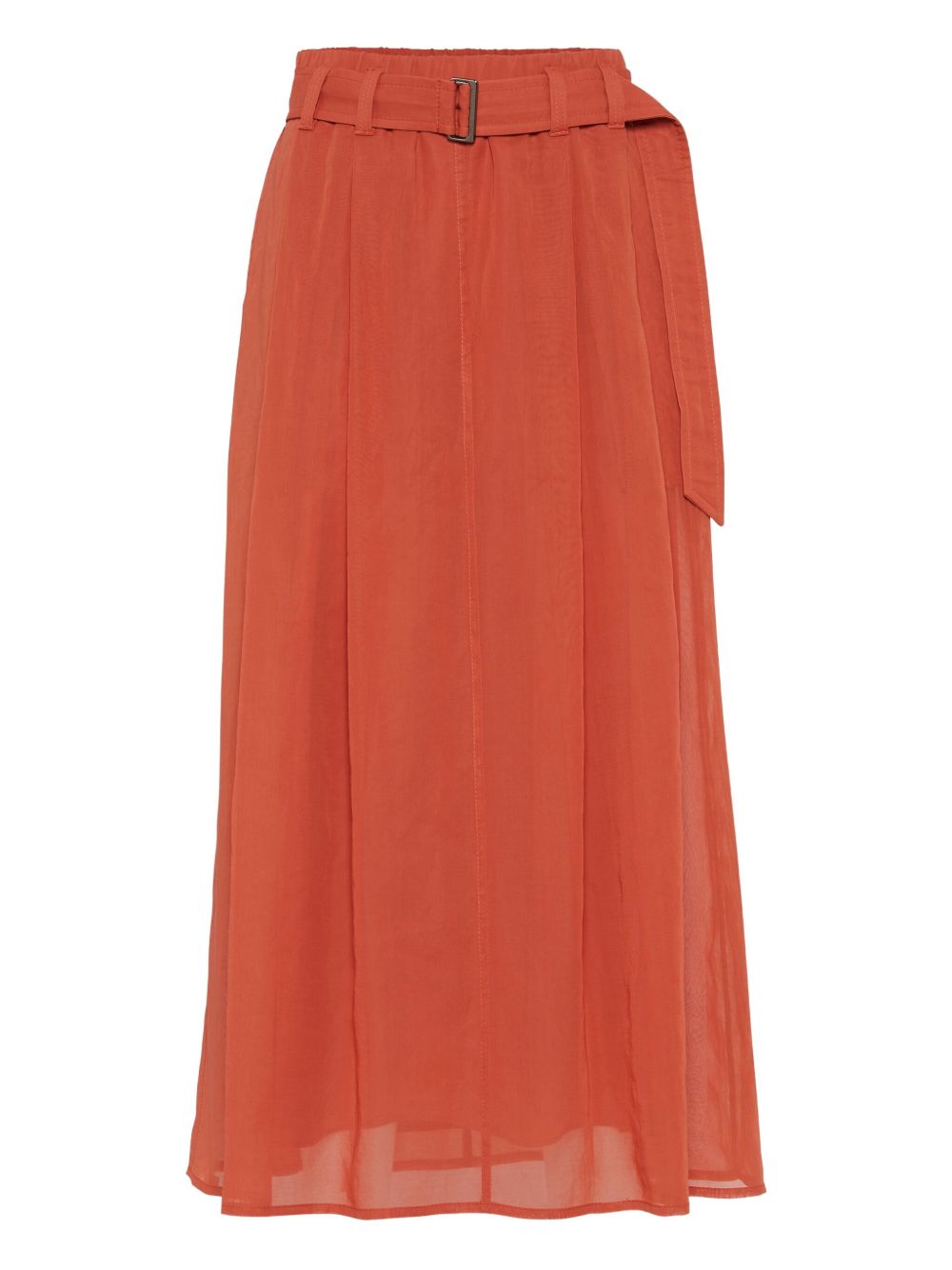 Belted midi skirt - Orange