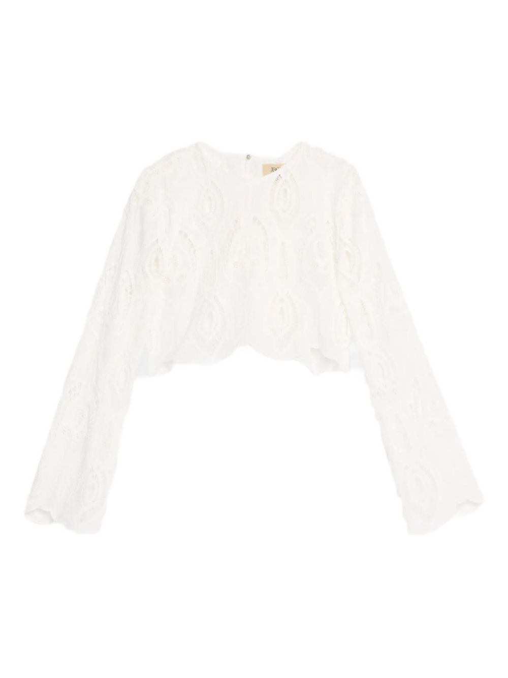 Embroidered crop top - White