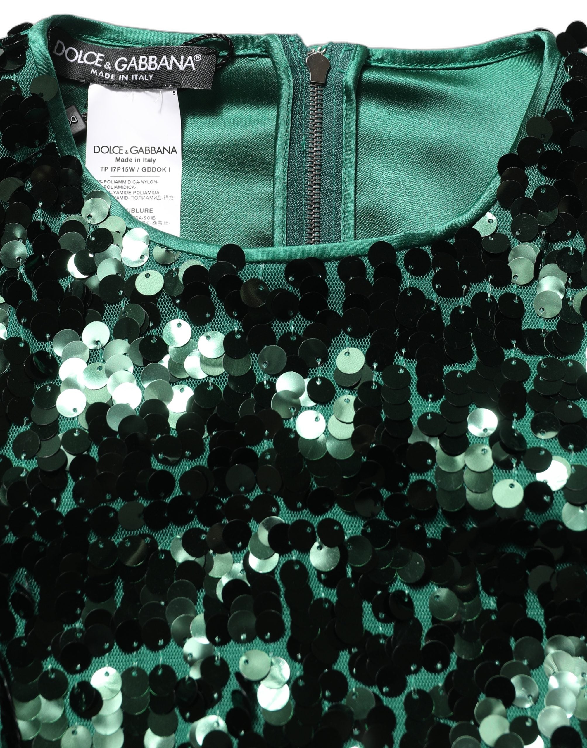 Sequined Long Sleeve Blouse — Green