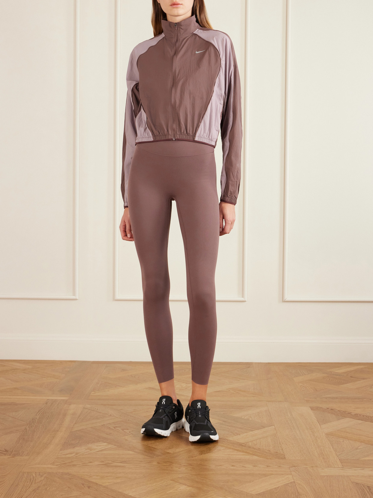 Swift Cropped Two-tone Shell Jacket - Purple