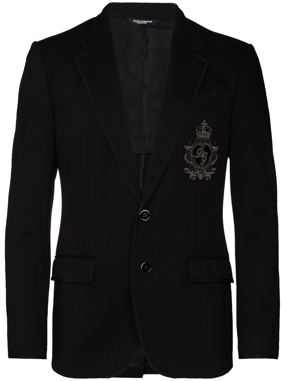 Logo patch jersey blazer - Blue