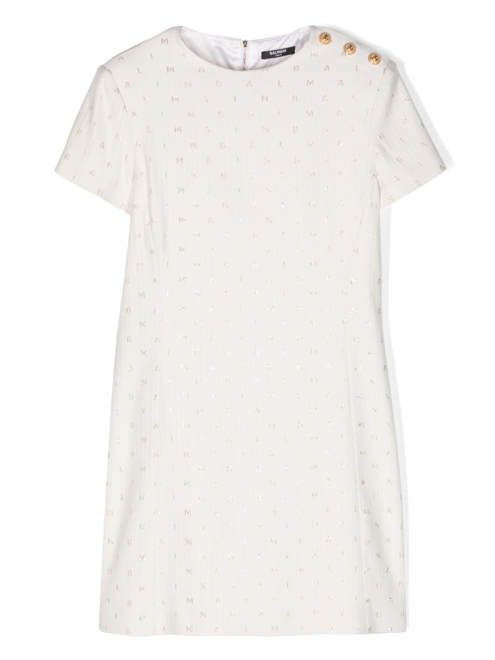 Logo-jacquard midi dress - Neutrals