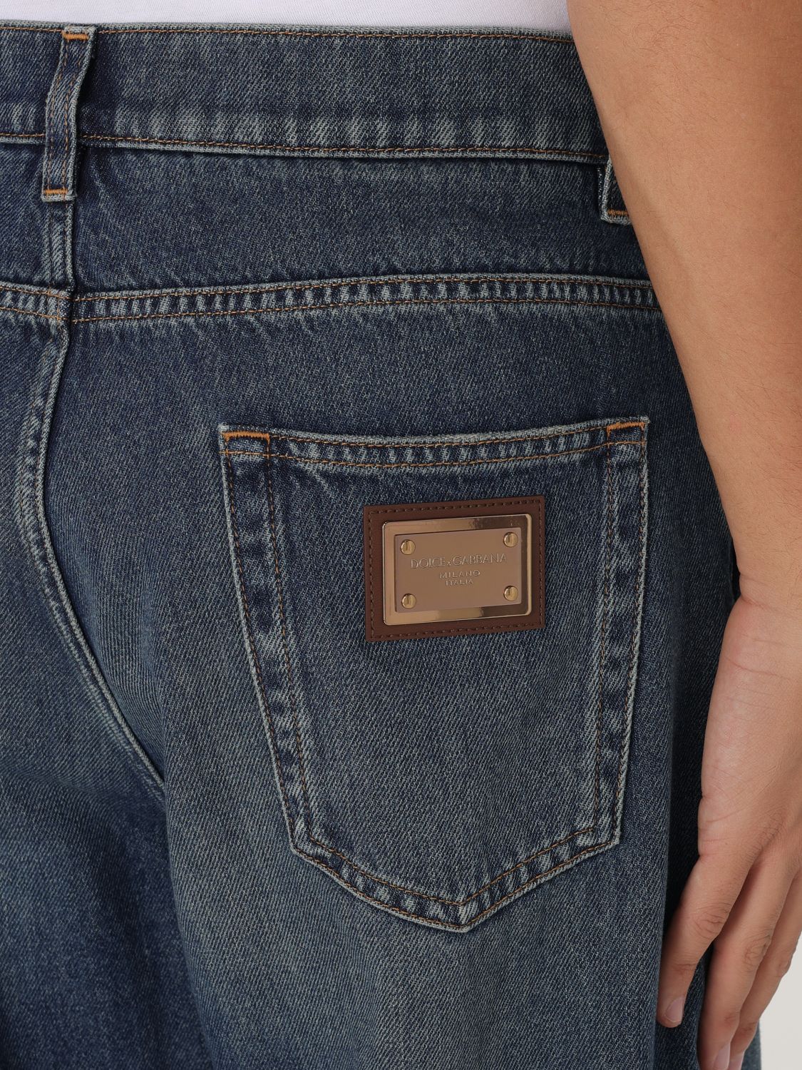 Stonewashed straight-leg jeans - Blue
