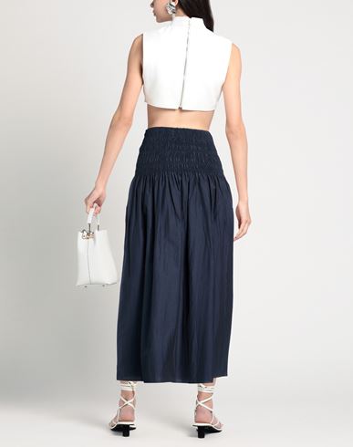 Woman Maxi skirt Midnight blue Size 4 Silk, Cotton