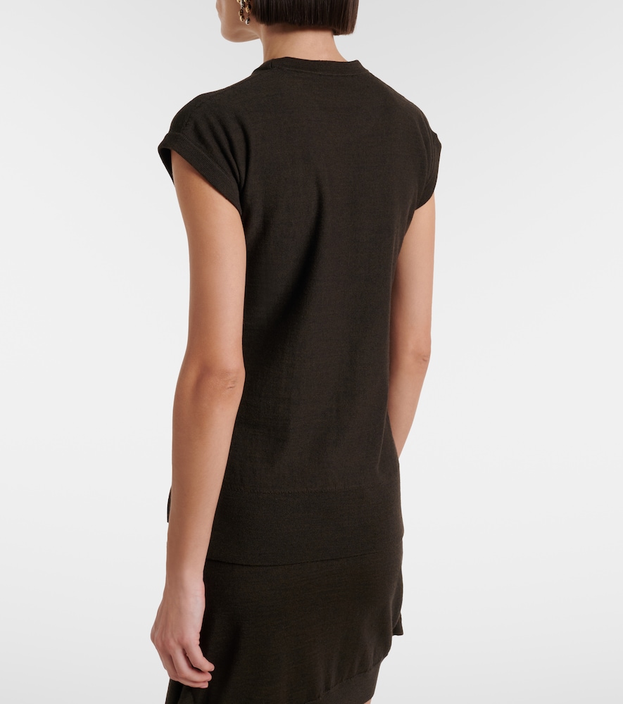 Wool-blend knitted top