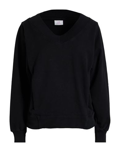Woman Sweatshirt Black Size S Cotton, Elastomultiester