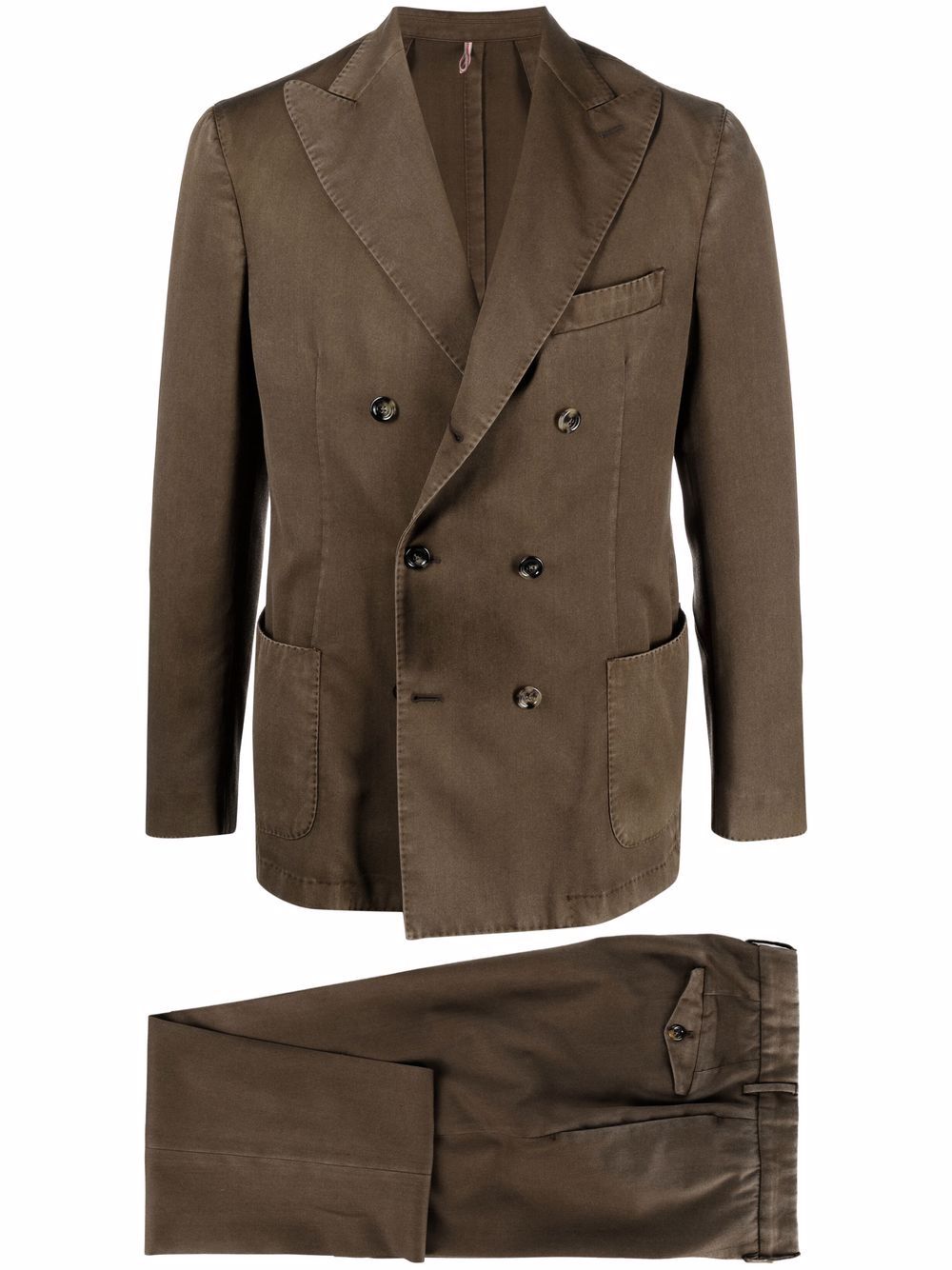 Double-breasted wool suit - Green