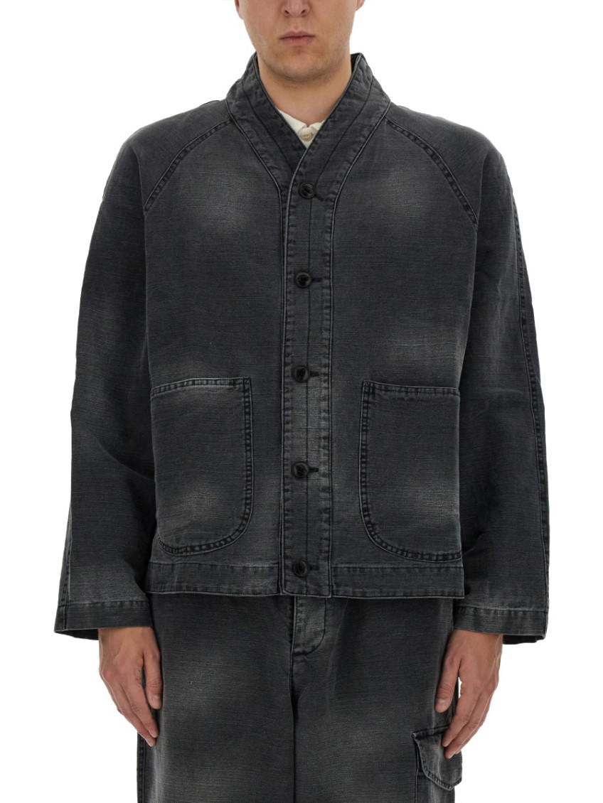 Black Solid Shawl Neck Jacket