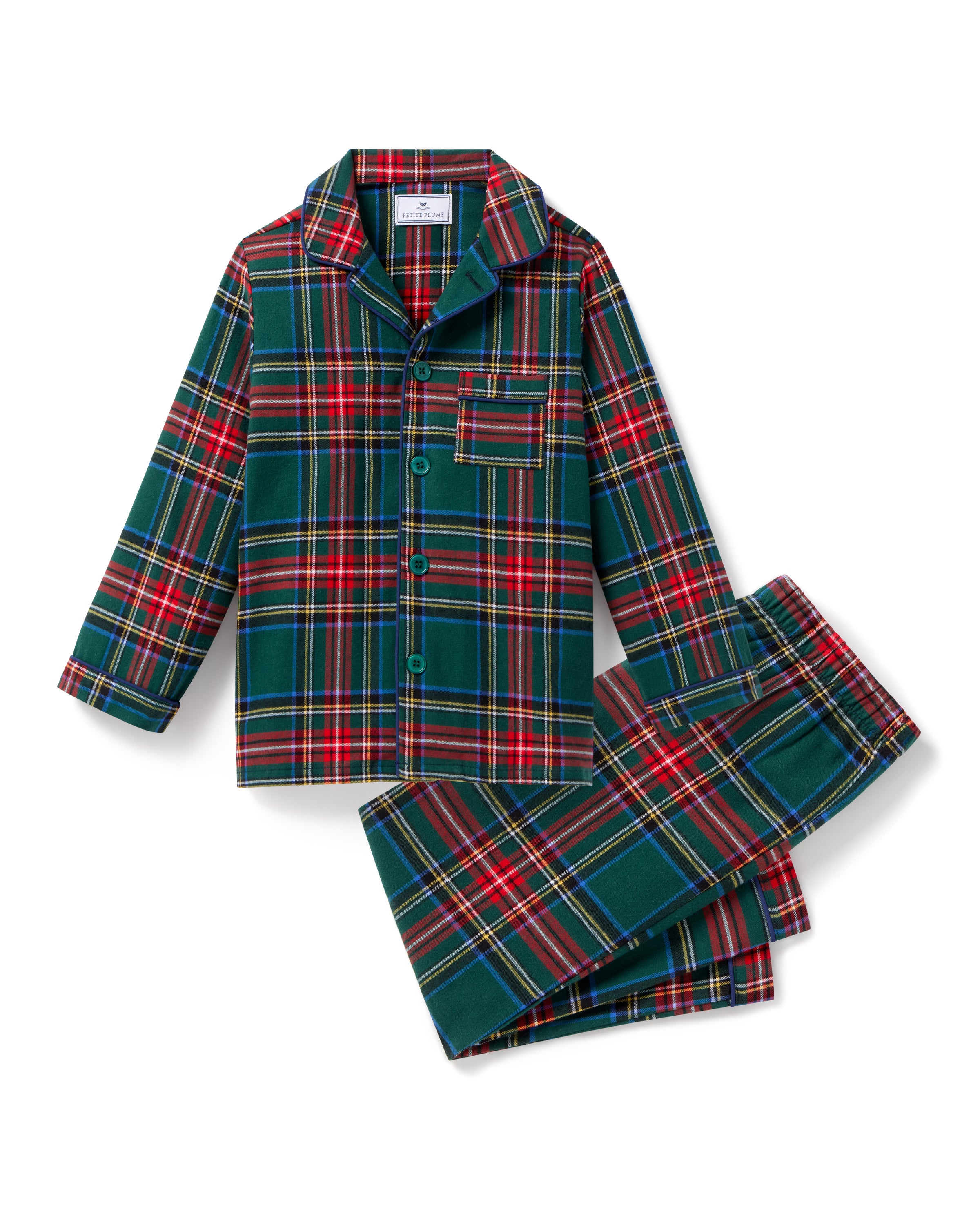 Kid's Brushed Twill Pajama Set in Kensington Tartan