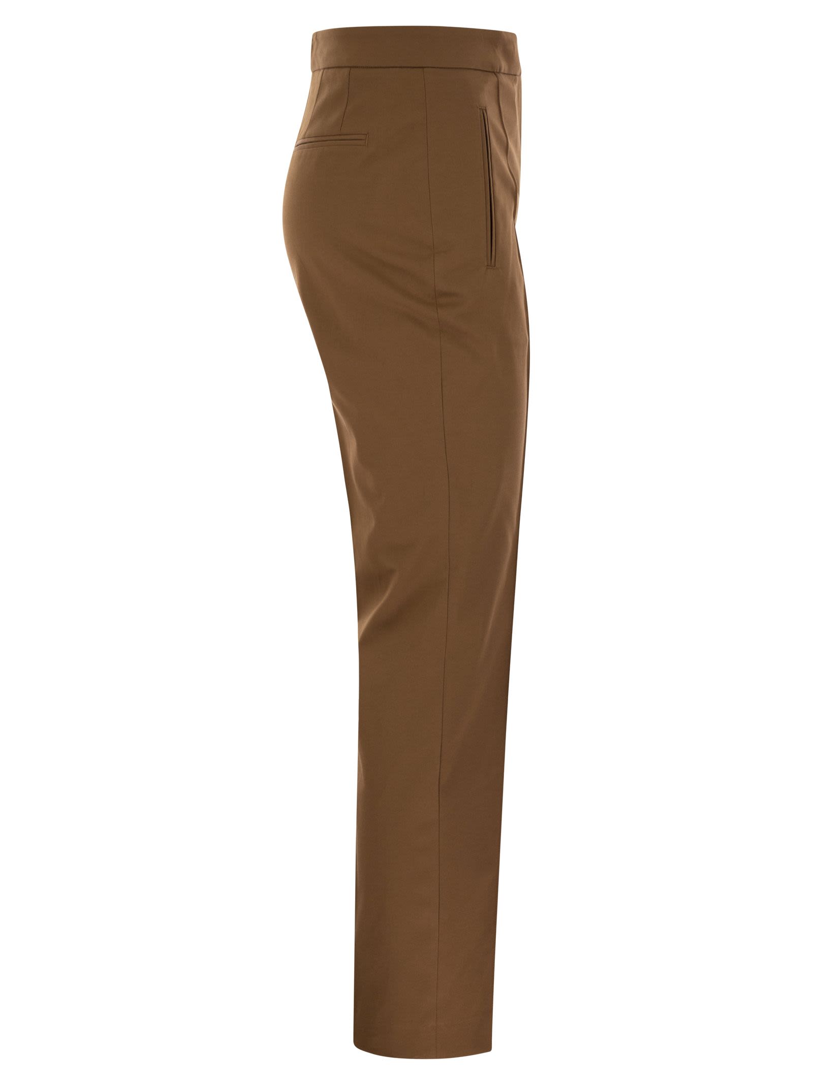 Pt Pantaloni Torino Frida Cotton And Silk Trousers With Pleat