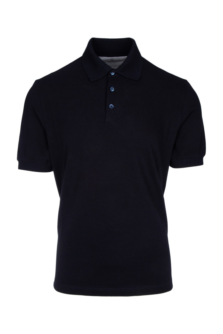 Piqué cotton polo shirt - Blue