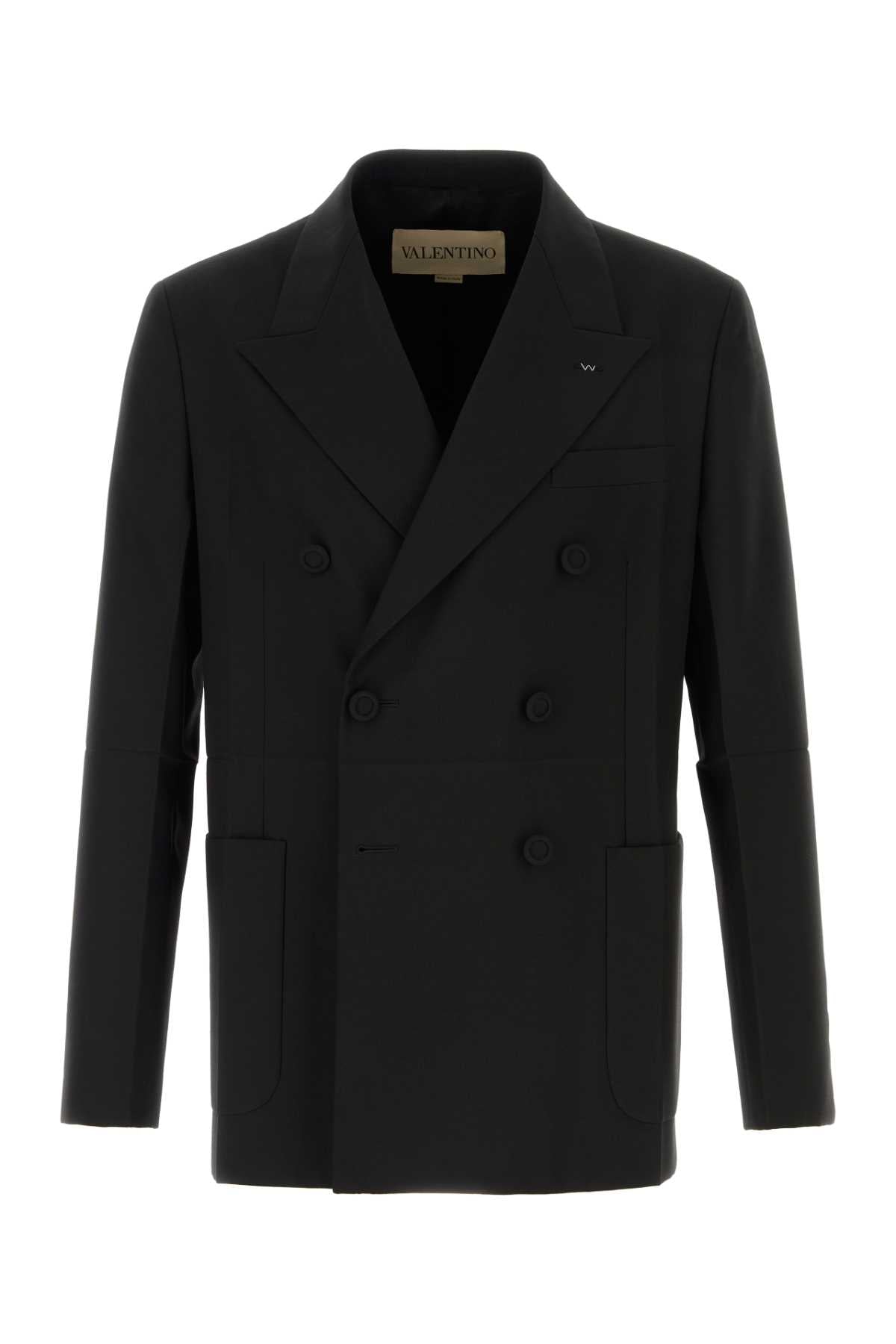 Double-Breasted Virgin Wool Blazer — Black