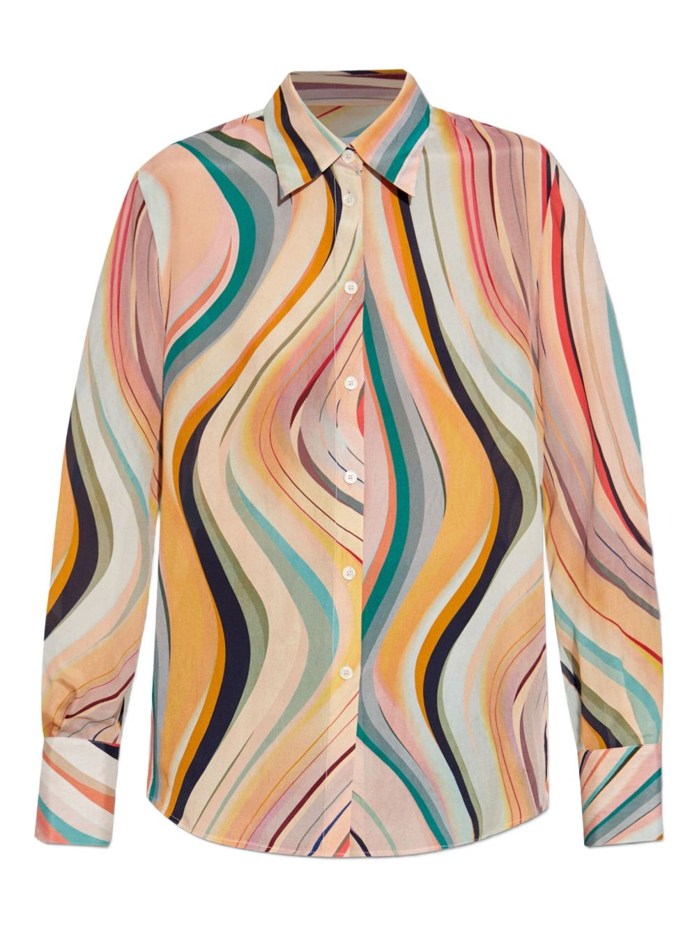 Swirl-patterned button-up shirt - Pink