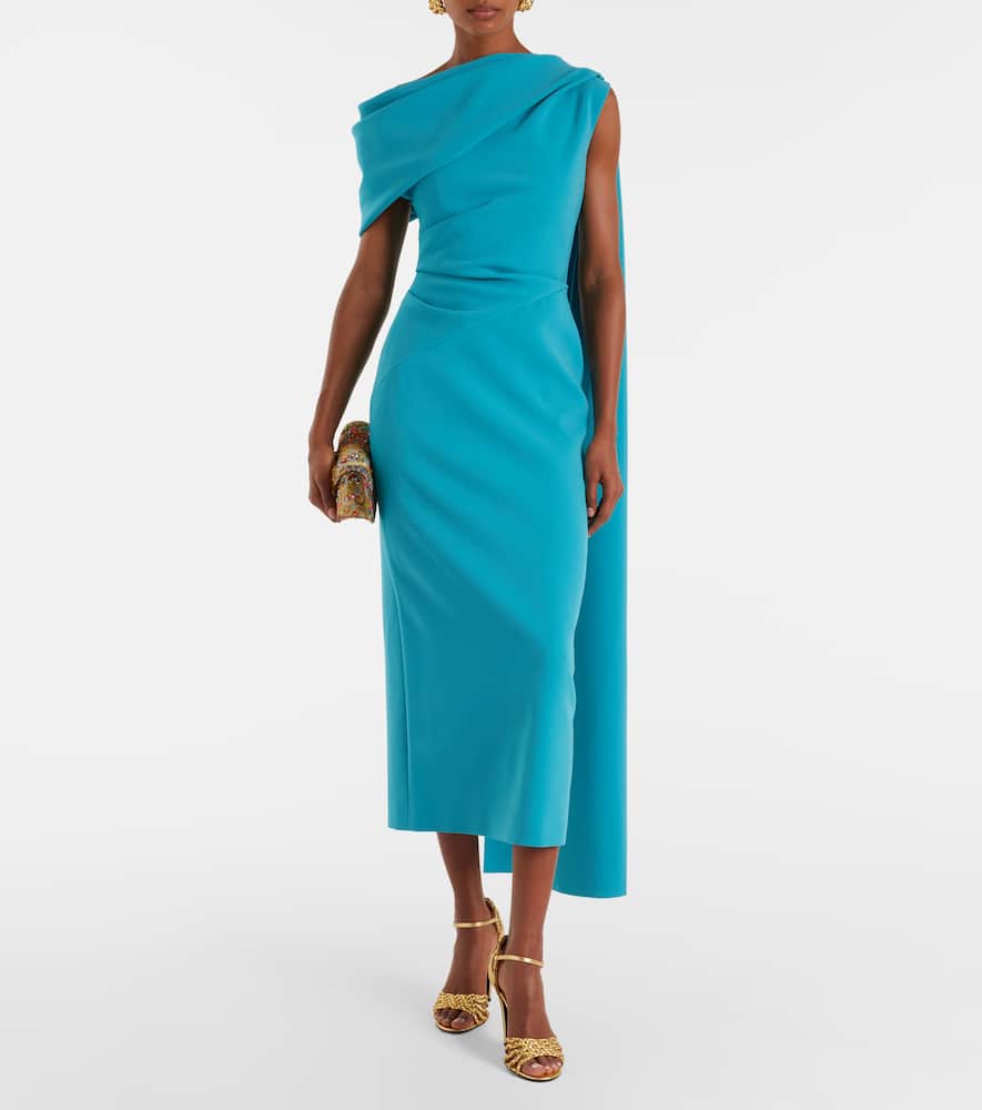 Maite caped crêpe midi dress