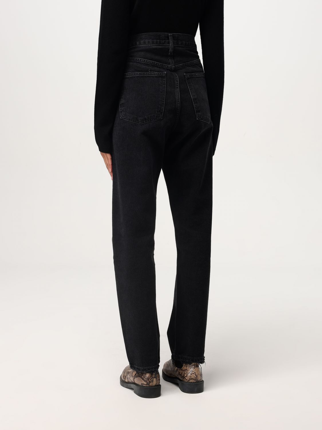 Mid-rise wide-leg jeans - Black