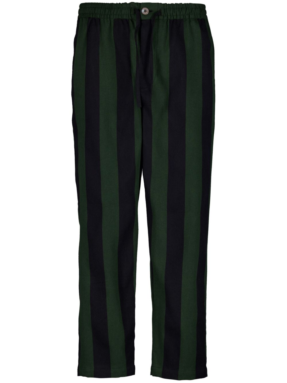 Striped cotton trousers - Black