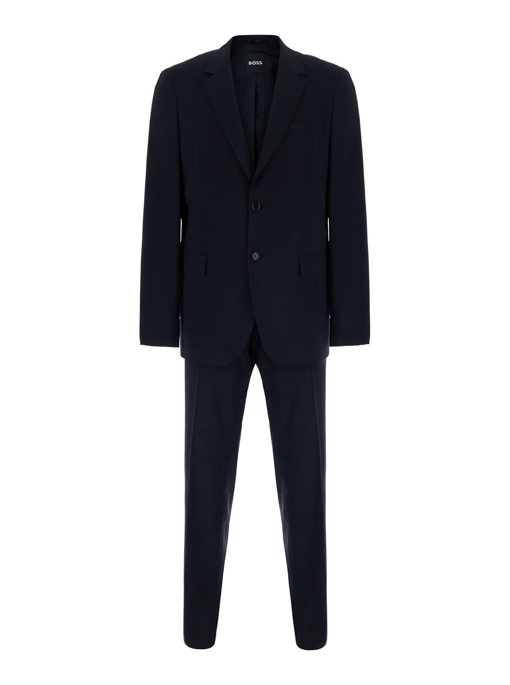 Single-Breasted Wool Suit — Navy