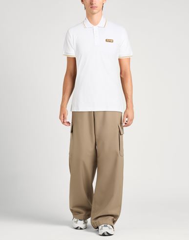 Man Polo shirt White Size M Cotton, Polyester, Metallic Polyester, Elastane