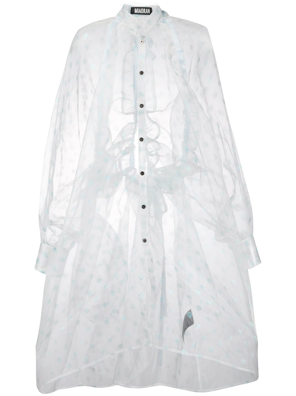 Polda-dot chiffon shirt dress - White