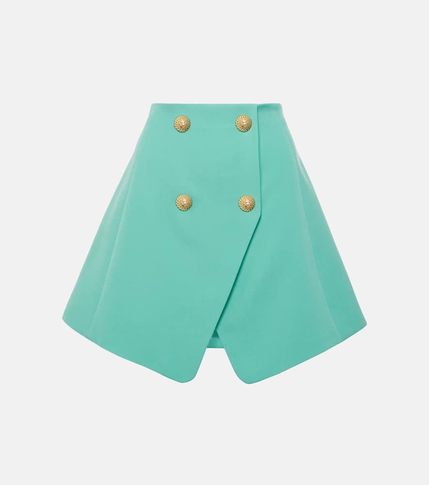 High-rise wool miniskirt