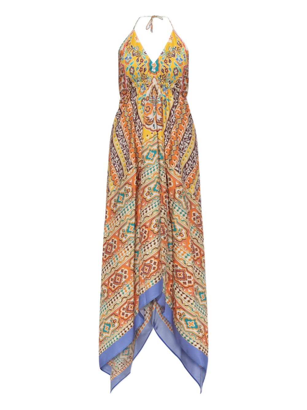 Halter-neck patterned dress - Orange