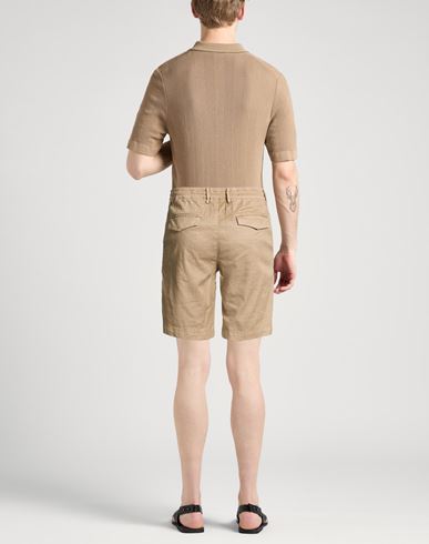 Man Shorts & Bermuda Shorts Sand Size 32 Linen, Cotton, Elastane