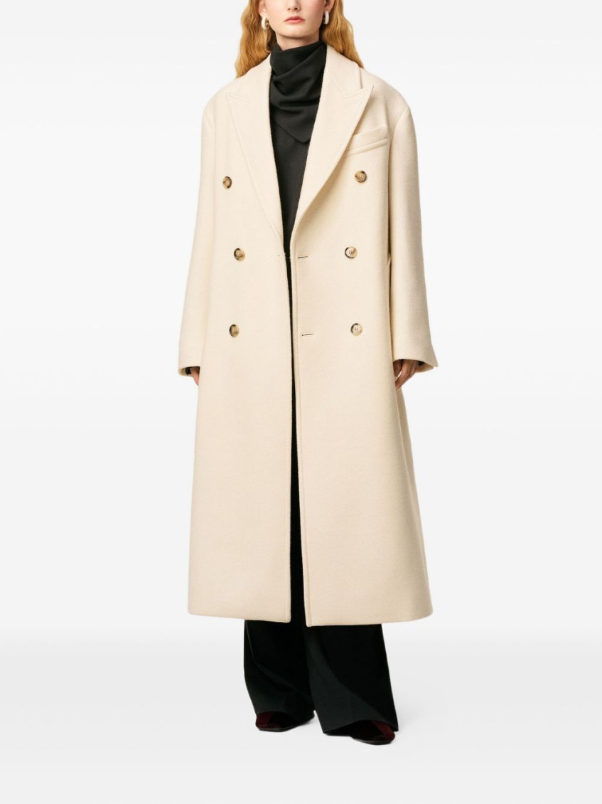 Double-Breasted Coat Coats And Trench Coats White