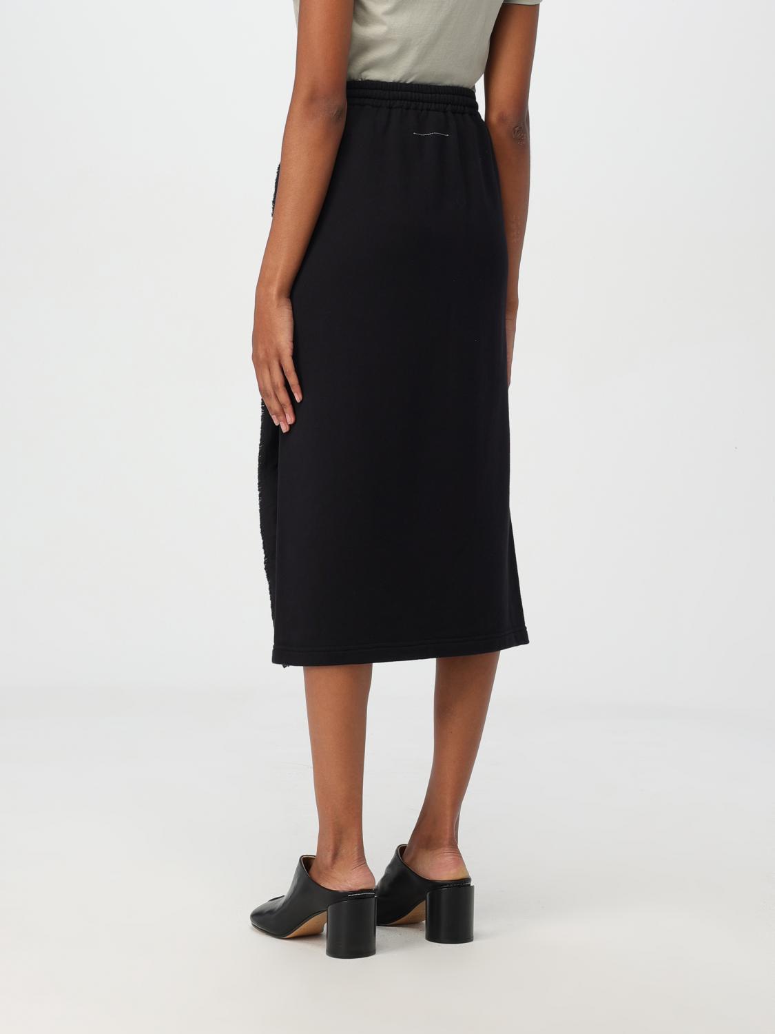 Cotton jersey midi skirt - Black