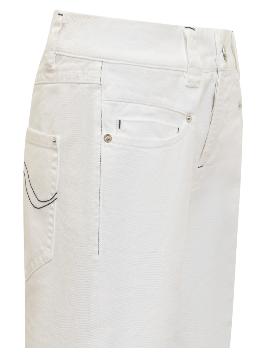 White Straight High Rise Jeans