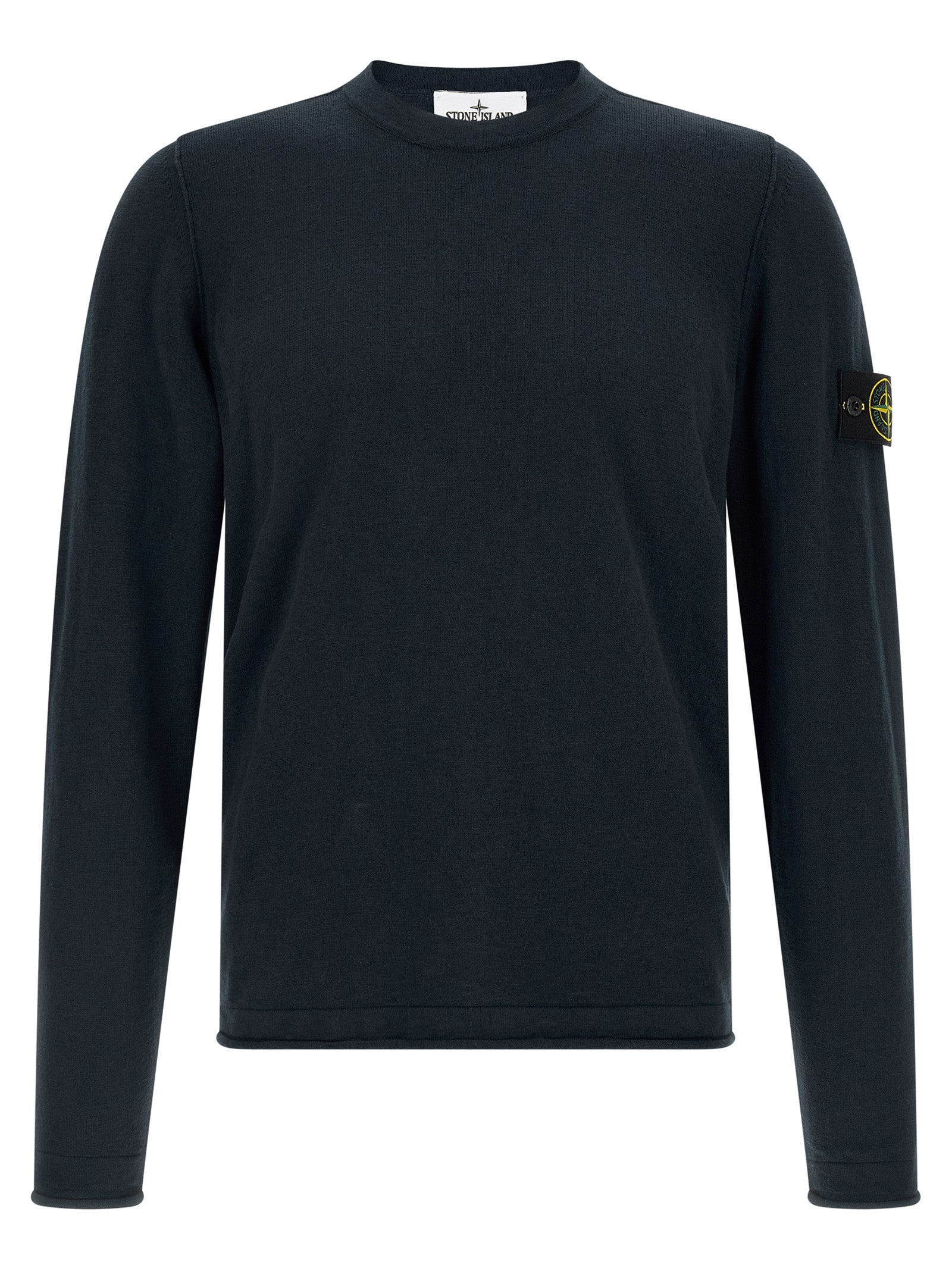 Cotton-Nylon Crewneck Sweatshirt — Navy