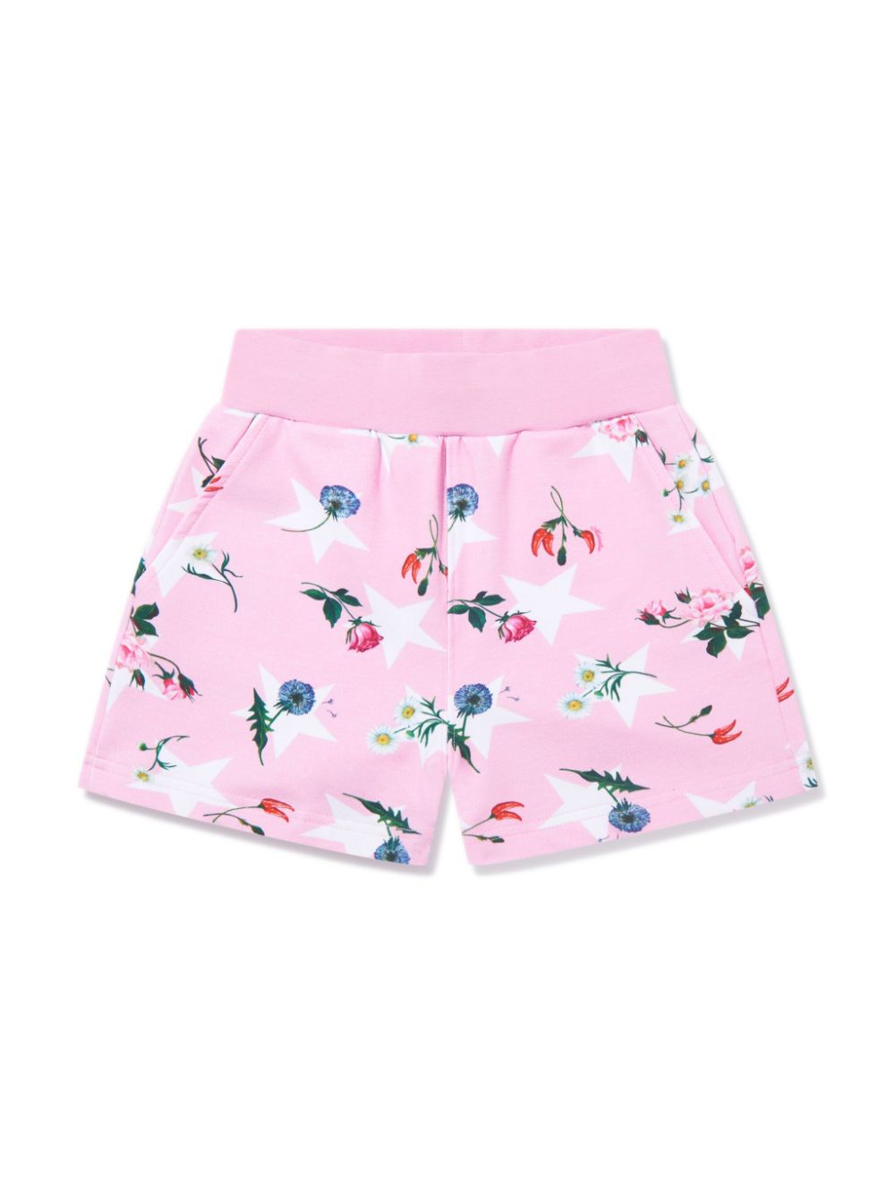 Graphic-print cotton-blend shorts - Pink