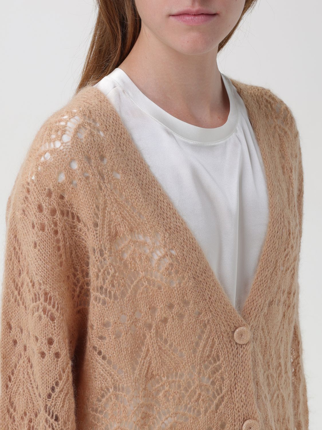 Open-knit cardigan - Neutrals