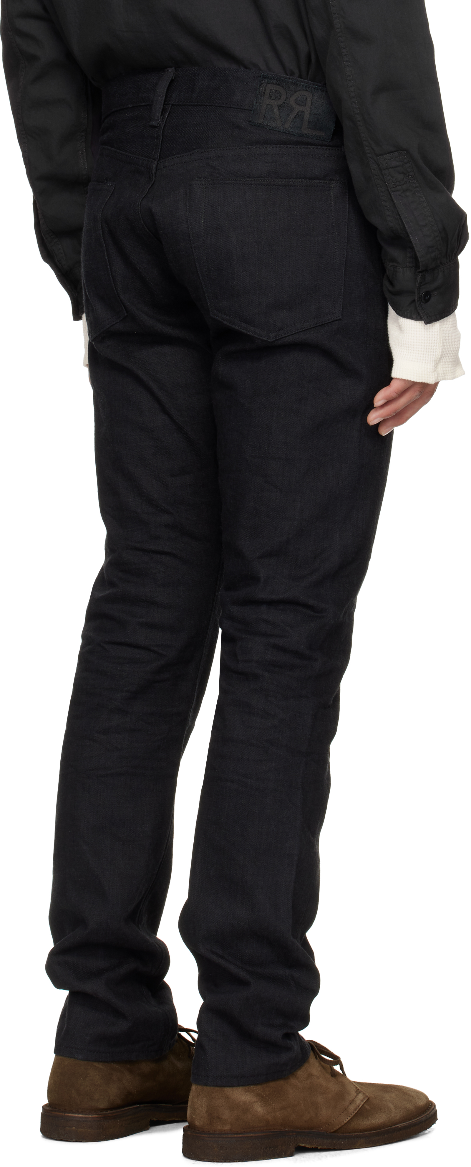 RRL Black Slim Fit Selvedge Jeans