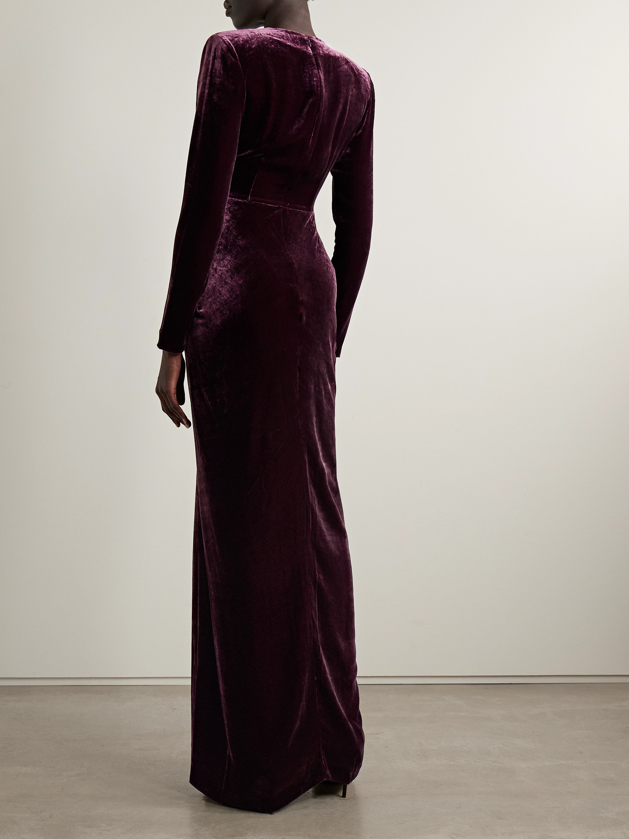 Embellished Velvet Gown - Purple