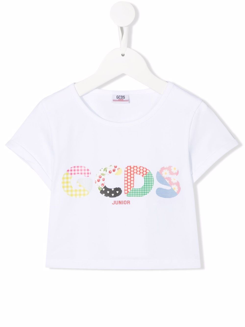 Cropped logo-print T-shirt - White