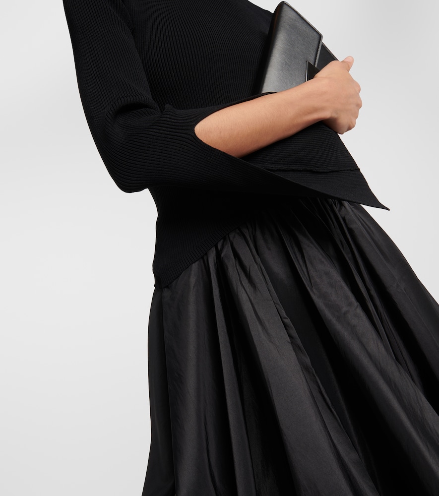 Kenlie taffeta-trimmed midi dress
