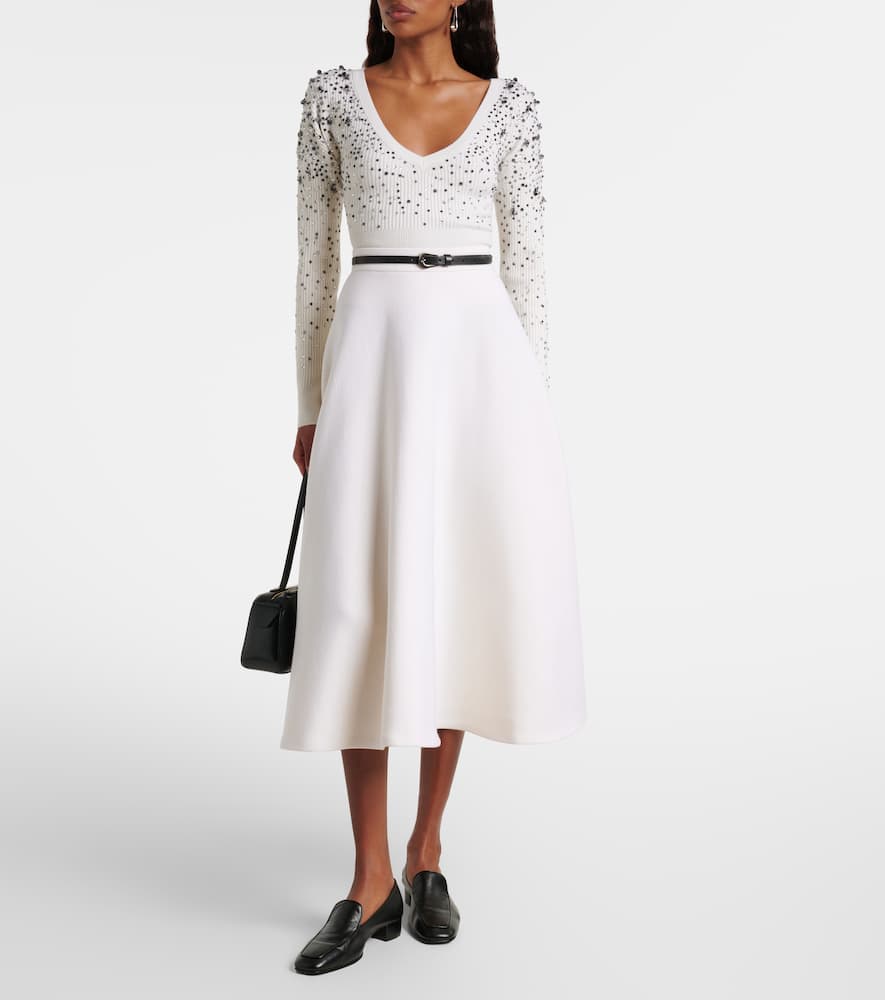 Gang embellished wool-blend sweater