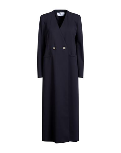 Woman Overcoat & Trench Coat Navy Size 6 Viscose, Polyamide, Elastane