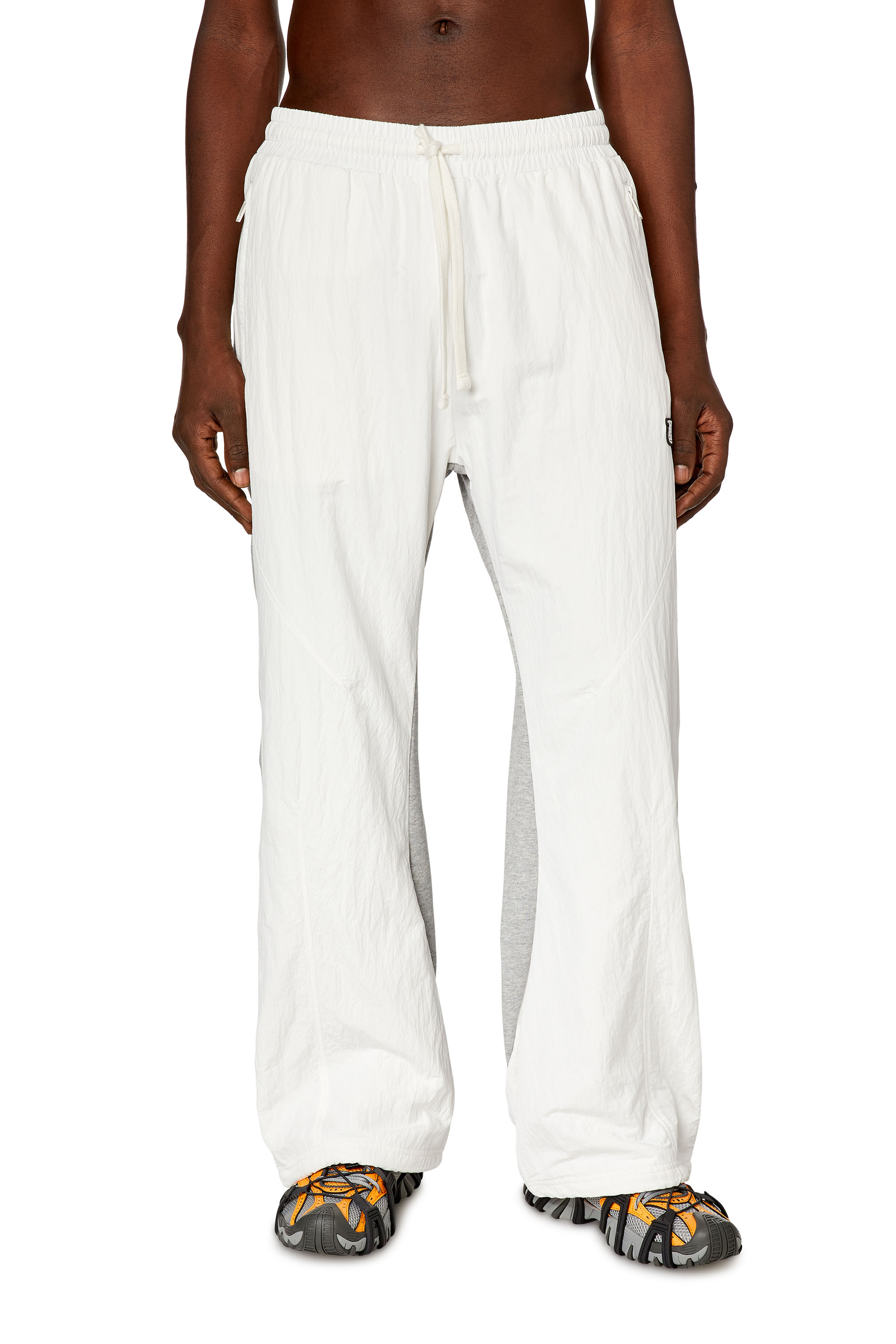 Logo-patch panelled track pants - White