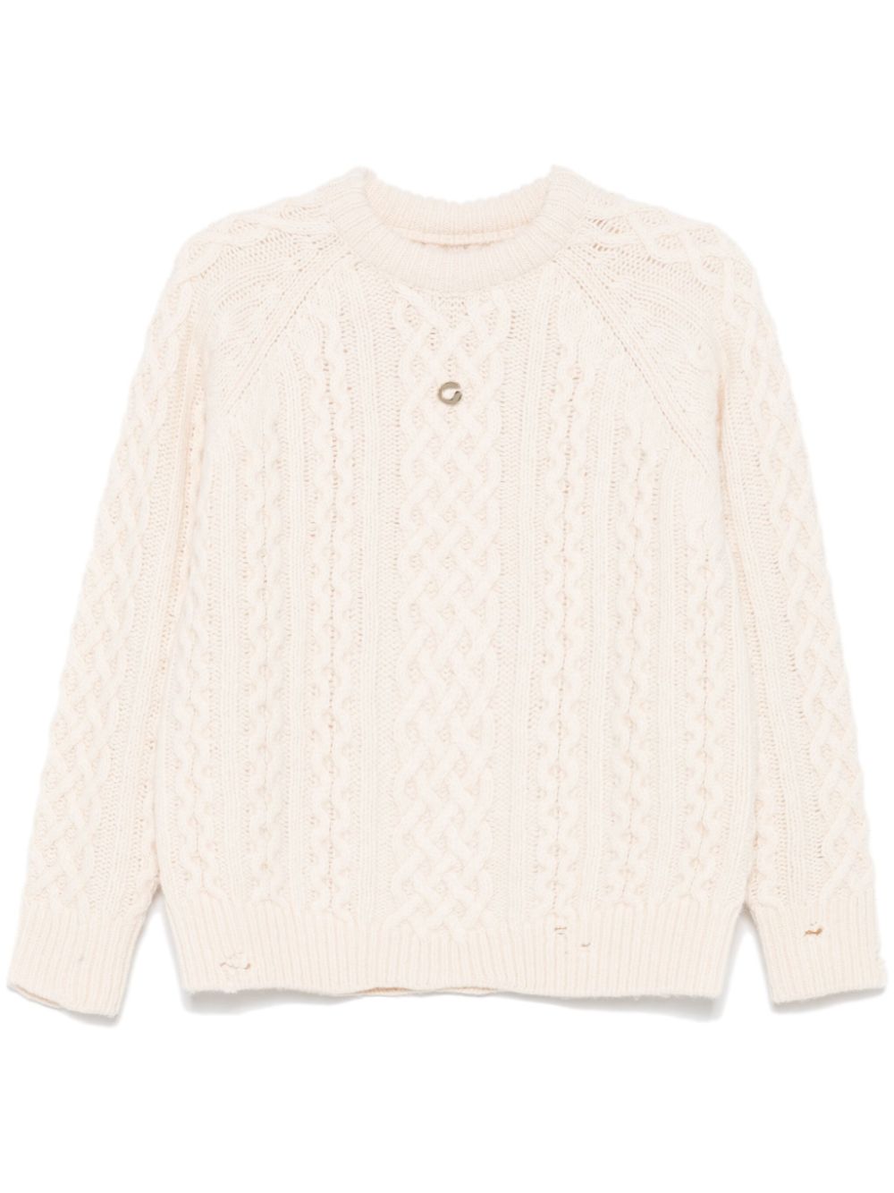 Aran-knit sweater - Neutrals