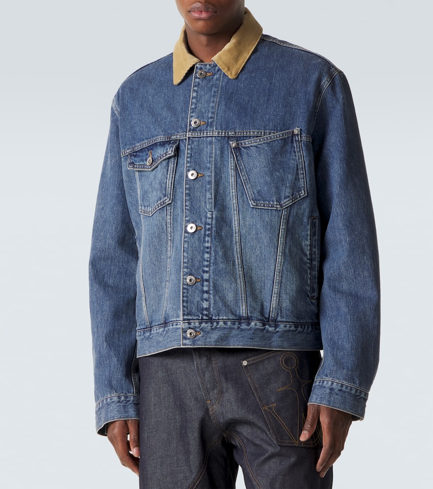 Corduroy-trimmed denim jacket