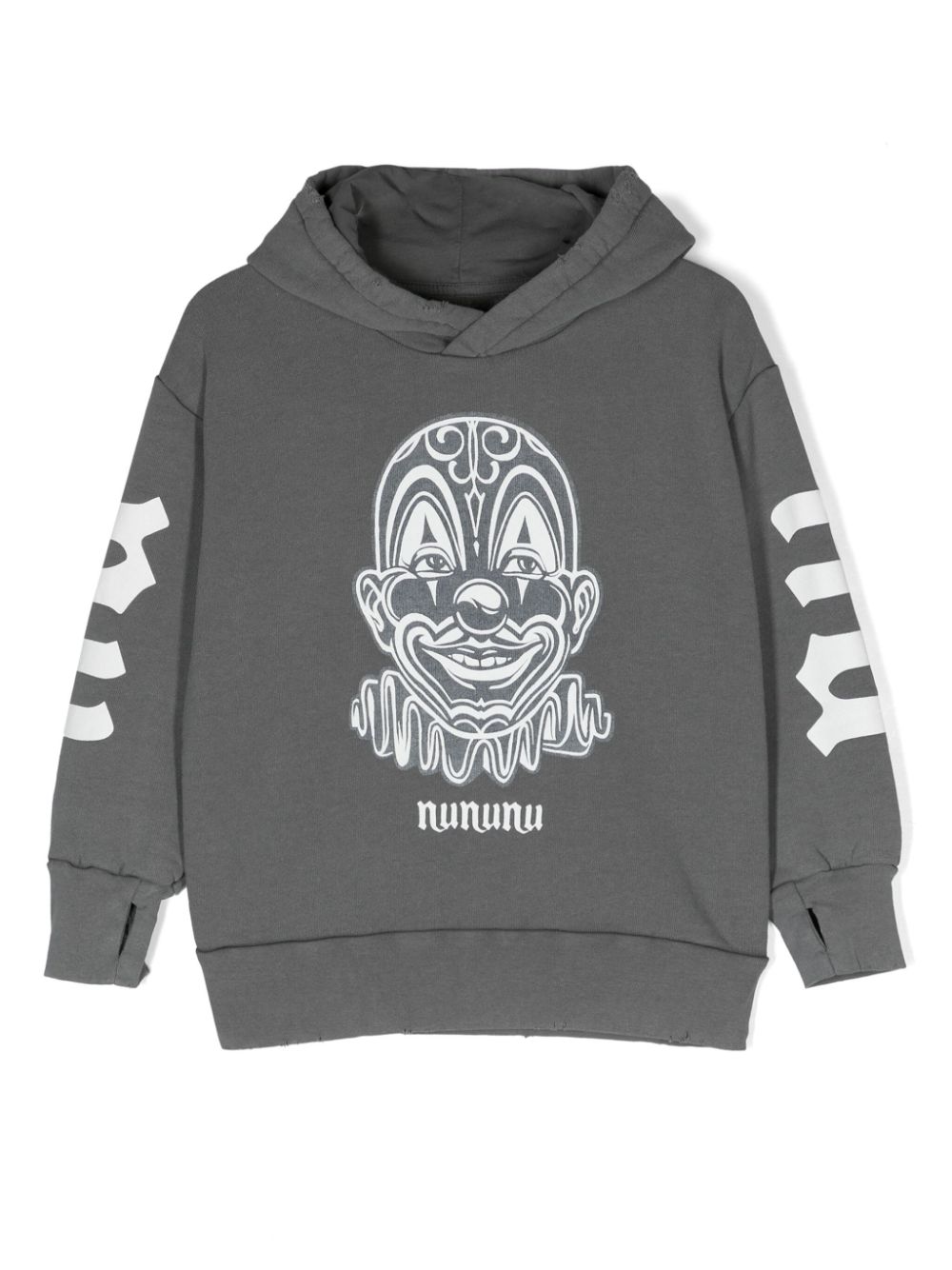 Illustration-print cotton hoodie - Grey