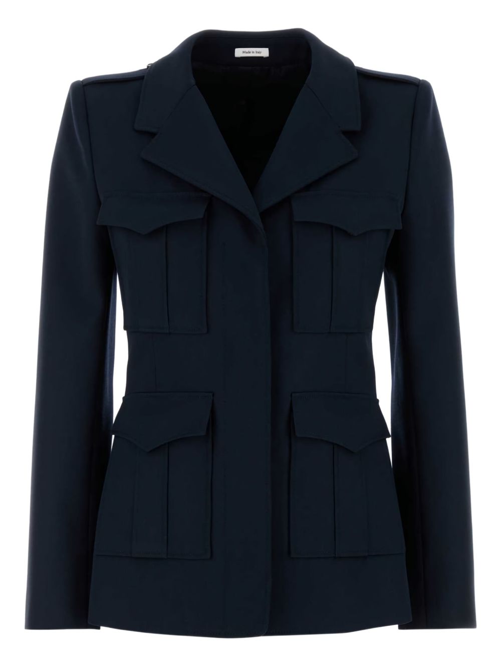 Flap-pocket wool blazer - Blue