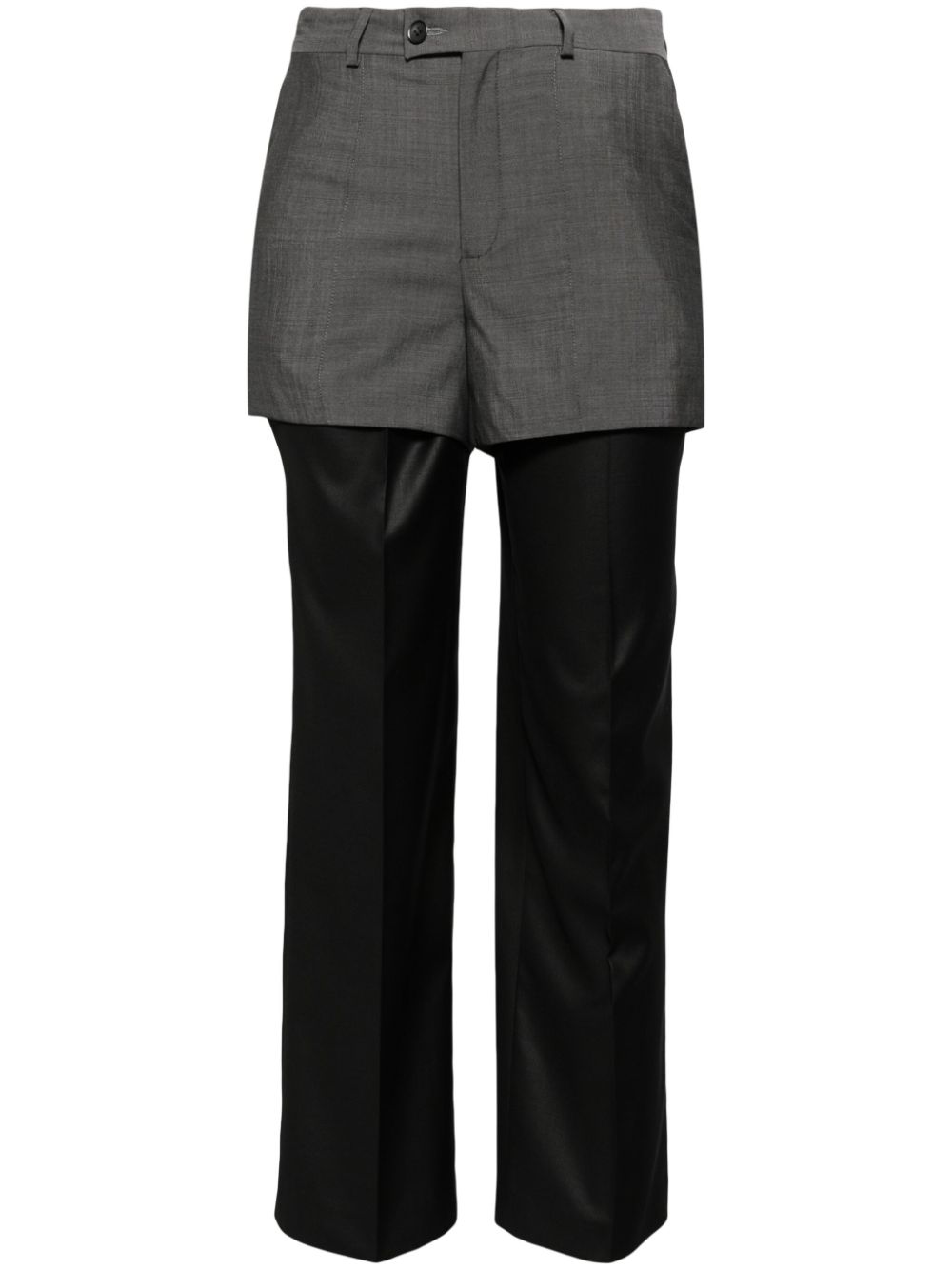 Double-waistband trousers - Black