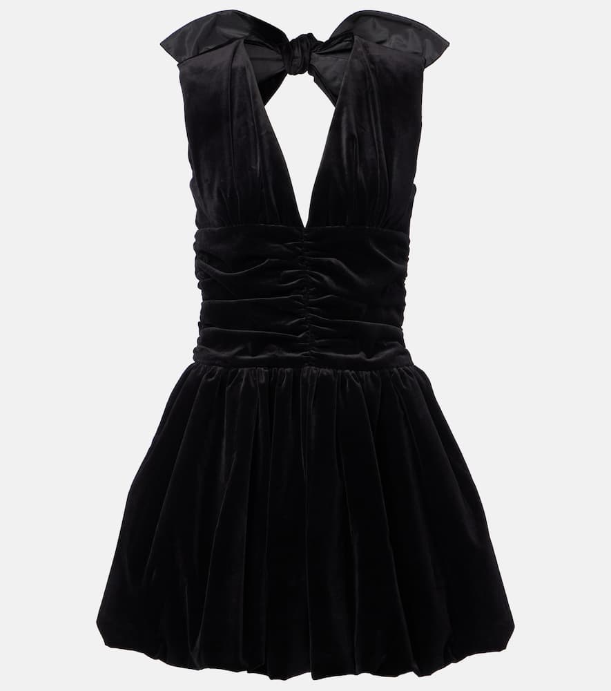 Cotton velvet balloon minidress